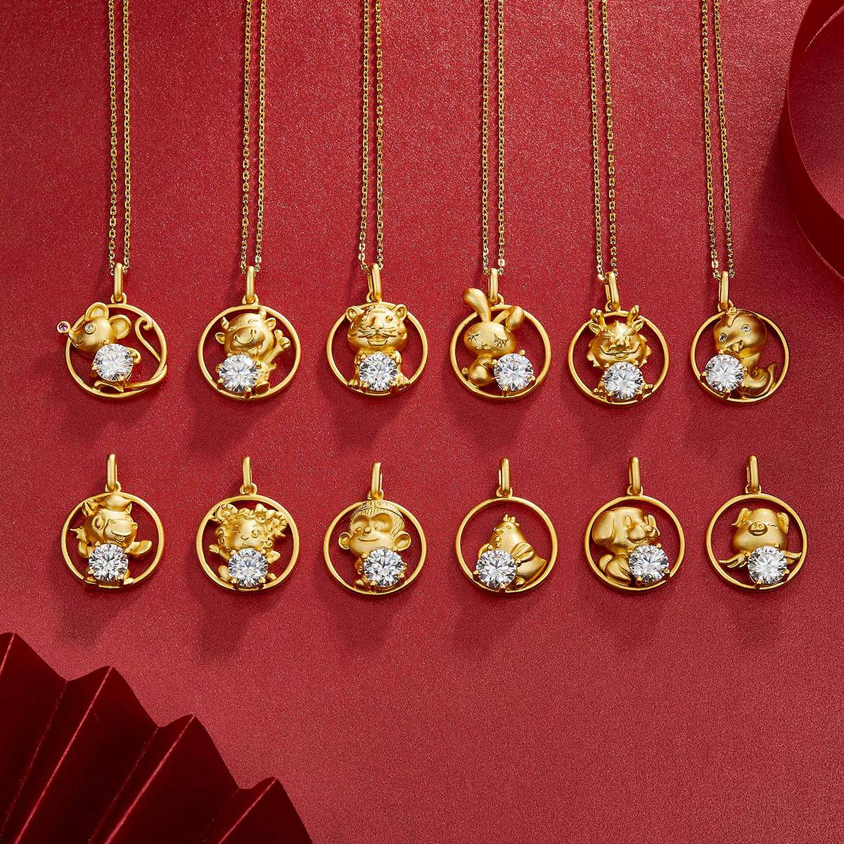 Moissanite Chicken Necklace 1.0 Carat from the Zodiac Series